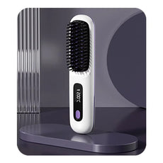 Brosse lissante sans fil en céramique avec écran LCD et ions négatifs