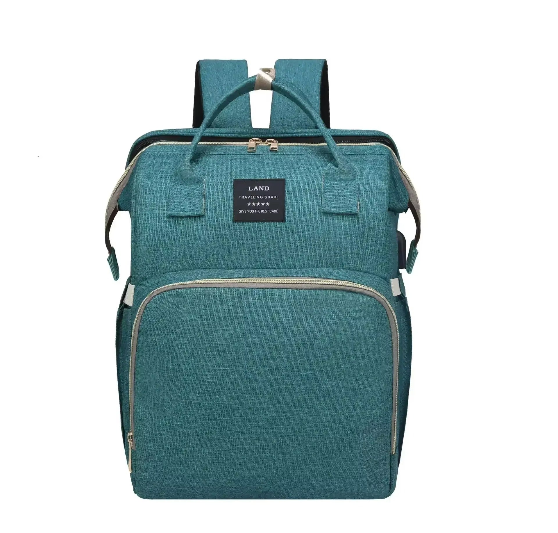 Maternity Diaper Bag with Foldable Baby Crib & Changing Mat