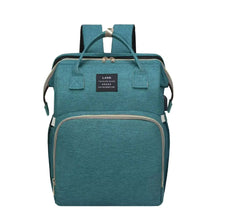 Maternity Diaper Bag with Foldable Baby Crib & Changing Mat