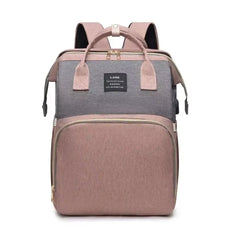 Maternity Diaper Bag with Foldable Baby Crib & Changing Mat