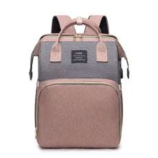 Maternity Diaper Bag with Foldable Baby Crib & Changing Mat