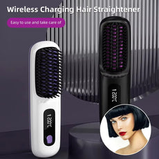 Brosse lissante sans fil en céramique avec écran LCD et ions négatifs